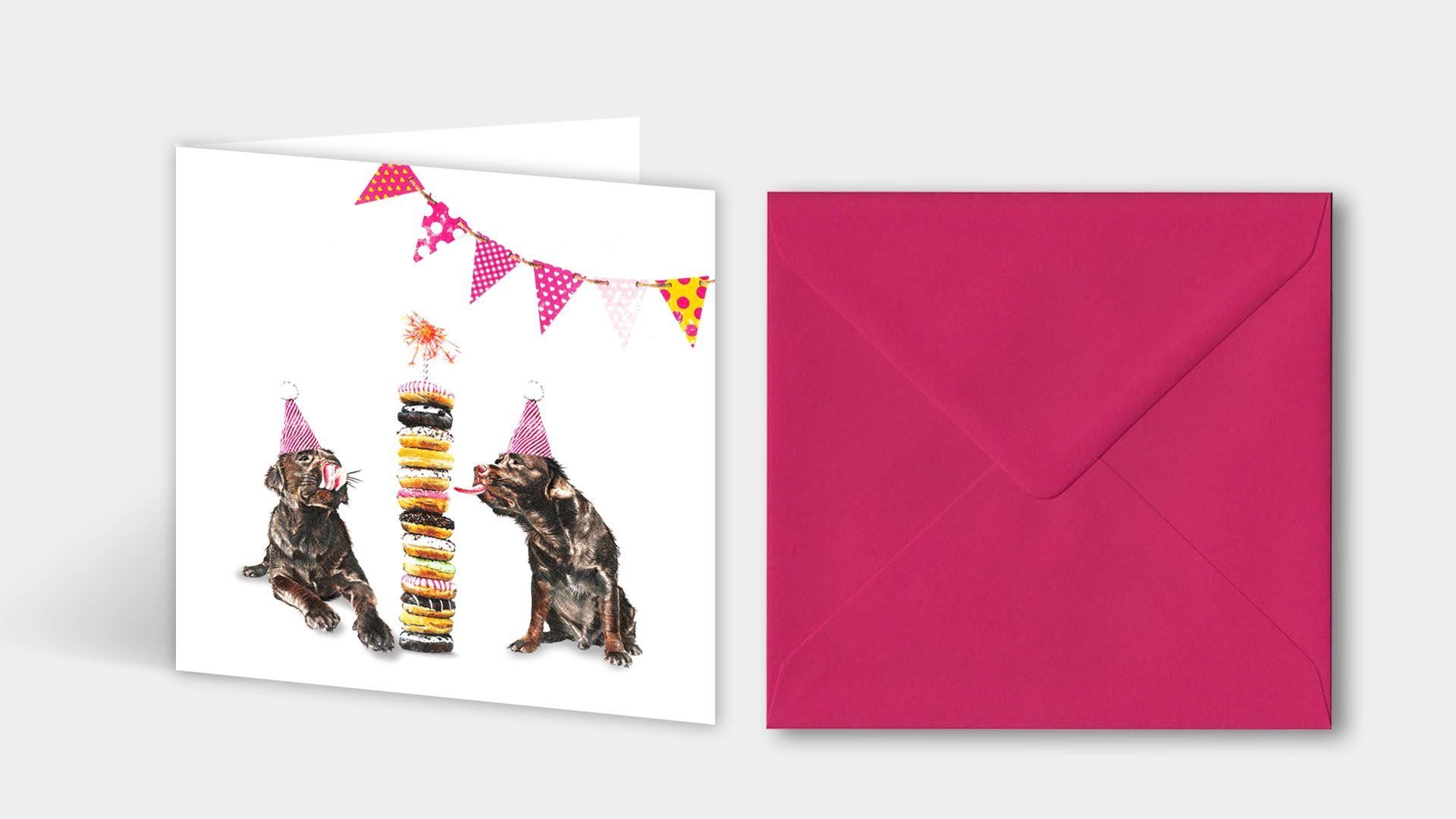 Chocolate Labradors Birthday Card