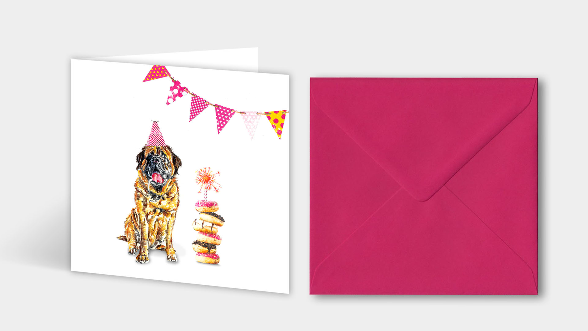 St Bernard Birthday Card